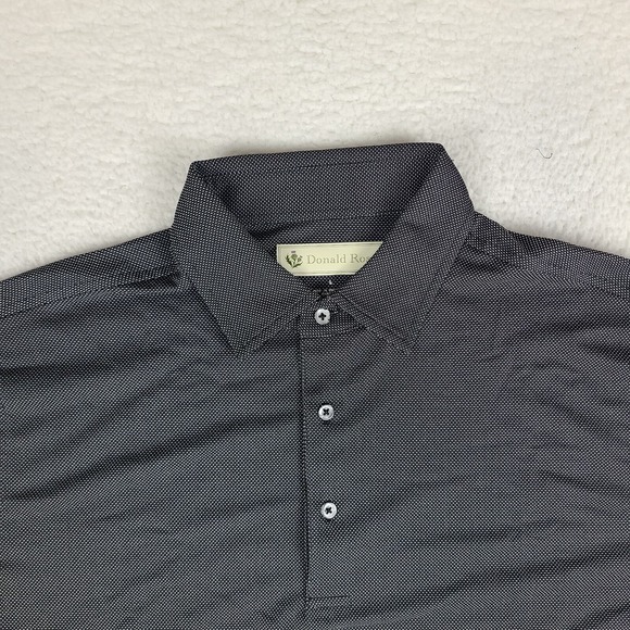 Donald Ross Polo Shirt Mens Large Black White Dot Performance Brookside Golf - Picture 2 of 11